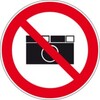 Verbodspictogram 211 polyester zelfklevend - fotograferen verboden - Ø 200mm